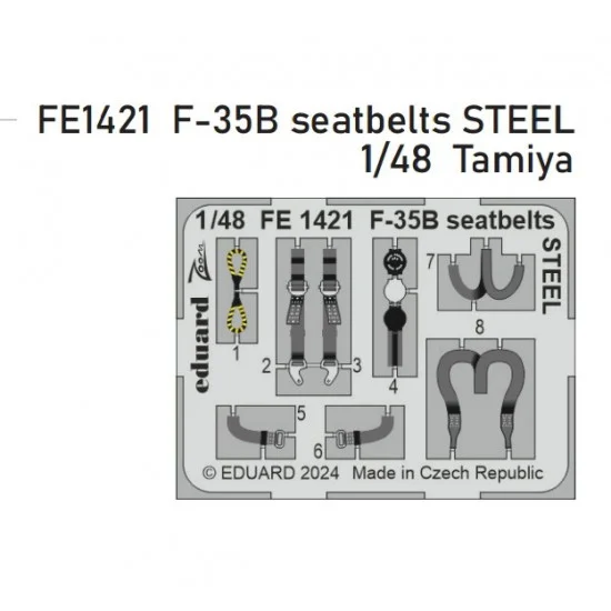 Eduard FE1421 1/48 Lockheed Martin F-35B Lightning II Seatbelts for Tamiya kits
