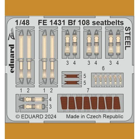 Eduard FE1431 1/48 Messerschmitt Bf 108 Taifun Seatbelts for Eduard kits - Model Planes