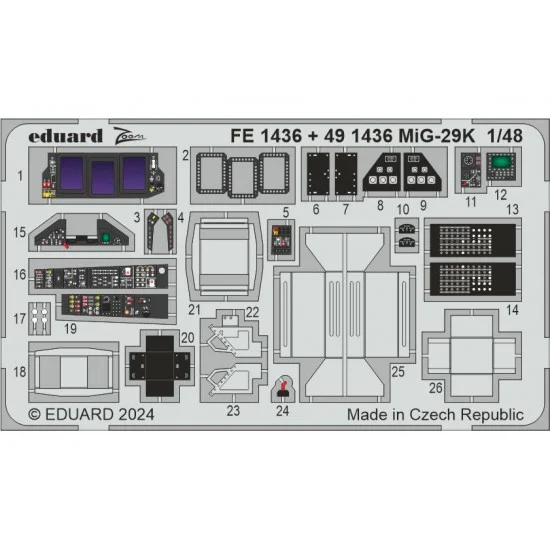 Eduard FE1436 1/48 Mikoyan MiG-29K Detail Parts for HobbyBoss kits