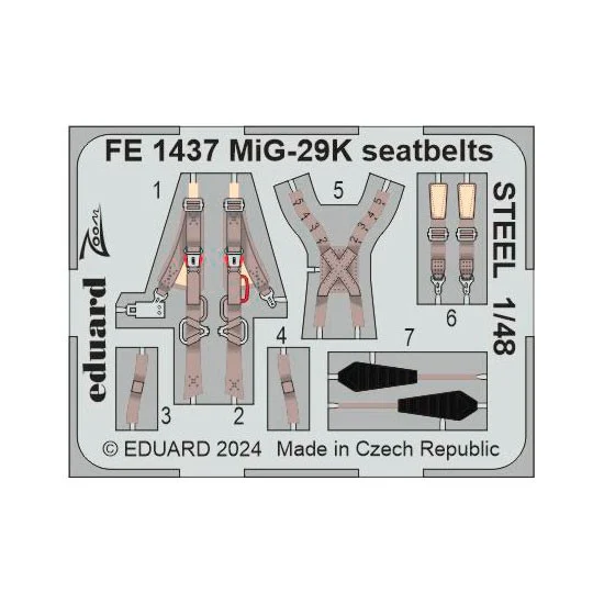 Eduard FE1437 1/48 Mikoyan MiG-29K Seatbelts for HobbyBoss kits