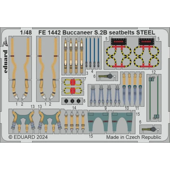 Eduard FE1442 1/48 Blackburn Buccaneer S.2B Seatbelts for Airfix kits - Model Planes