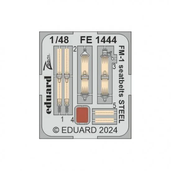 Eduard FE1444 1/48 Grumman Wildcat FM-1 Seatbelts for Tamiya kits