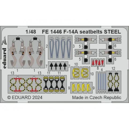 Eduard FE1446 1/48 Grumman F-14A Tomcat Seatbelts for Great Wall Hobby kits