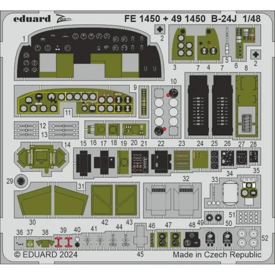 Eduard FE1450 1/48 Consolidated B-24J Liberator Detail set for HobbyBoss kits