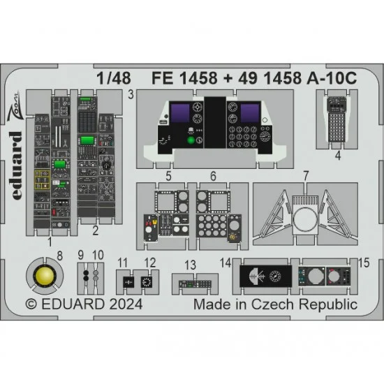 Eduard FE1458 1/48 A-10C Thunderbolt II Interior Detail set for Great Wall Hobby kits