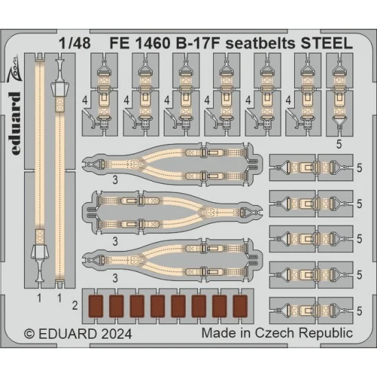Eduard FE1460 1/48 B-17F Flying Fortress Colour Seatbelts for Eduard #ED 11183