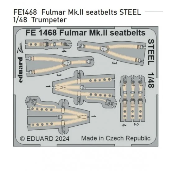 Eduard FE1468 1/48 Fairey Fulmar Mk.II Seatbelts PE for Trumpeter kits - Model Planes