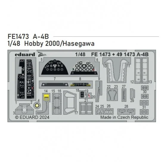 Eduard FE1473 1/48 Douglas A-4B Skyhawk Detail Set for Hobby 2000 / Hasegawa kits