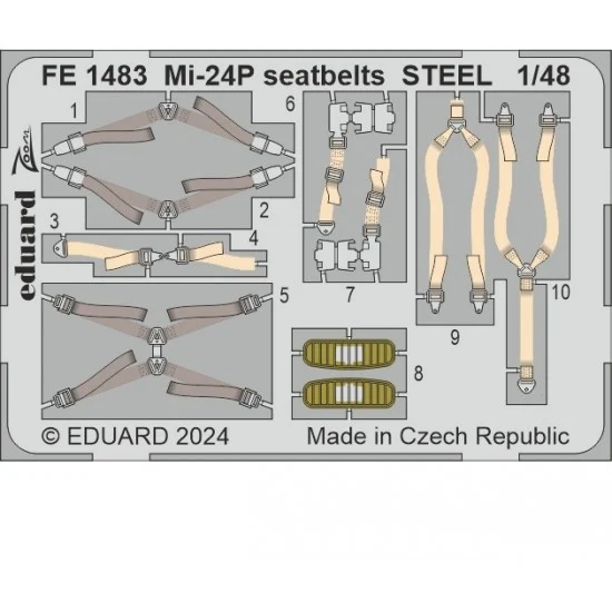 Eduard FE1483 1/48 Mil Mi-24P Seatbelts for Trumpeter kits