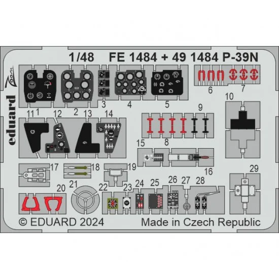 Eduard FE1484 1/48 Bell P-39N Airacobra Detail Parts for Arma Hobby kits