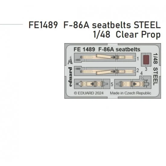 Eduard FE1489 1/48 F-86A Sabre Seatbelts for Clear Prop kits