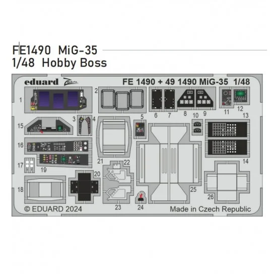 Eduard FE1490 1/48 Mikoyan MiG-35 Detail set for Hobby Boss kits