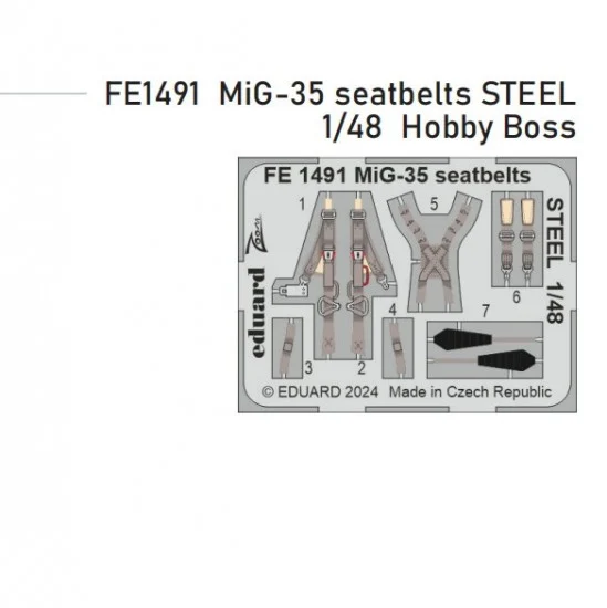 Eduard FE1491 1/48 Mikoyan MiG-35 Seatbelts for Hobby Boss kits
