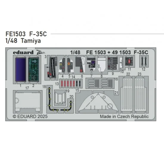Eduard FE1503 1/48 F-35C Detail Parts for Tamiya kits