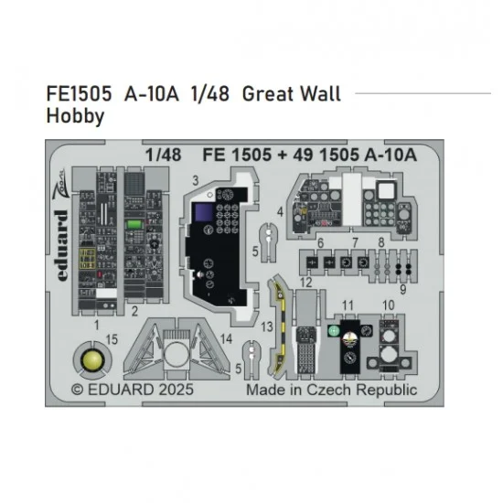 Eduard FE1505 1/48 A-10A Detail Parts for Great Wall Hobby kits