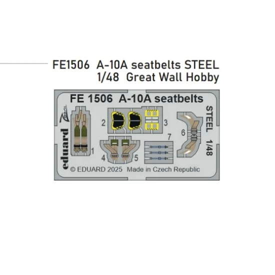 Eduard FE1506 1/48 A-10A Seatbelts for Great Wall Hobby kits