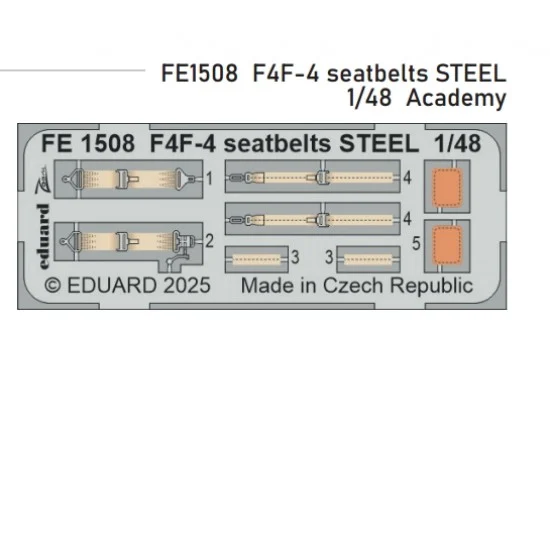 Eduard FE1508 1/48 F4F-4 Seatbelts for Academy kits