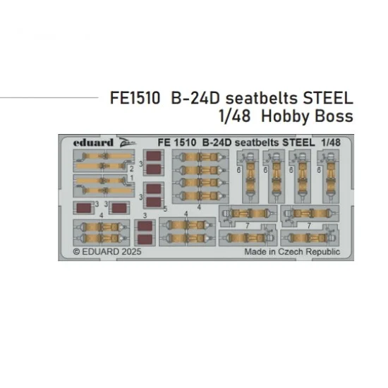 Eduard FE1510 1/48 B-24D Seatbelts for Hobby Boss kits