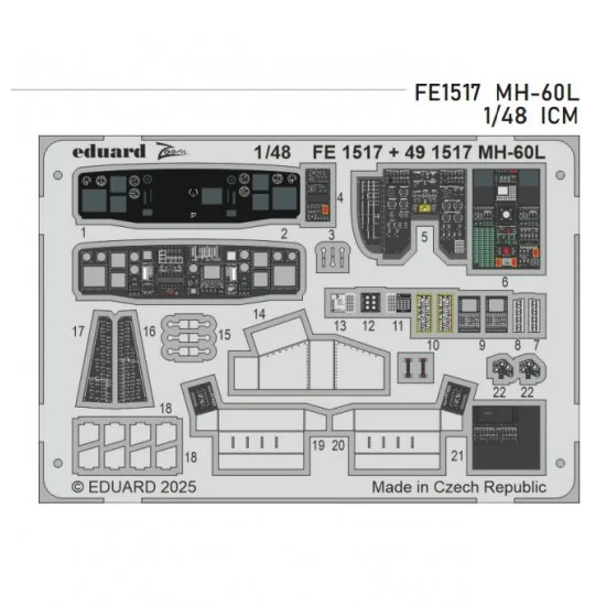 Eduard FE1517 1/48 MH-60L Black Hawk Helicopter PE parts for ICM kits