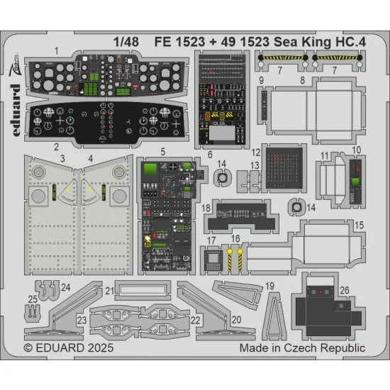 Eduard FE1523 1/48 Westland Sea King Hc.4 Detail Parts for Airfix kits - Model Planes