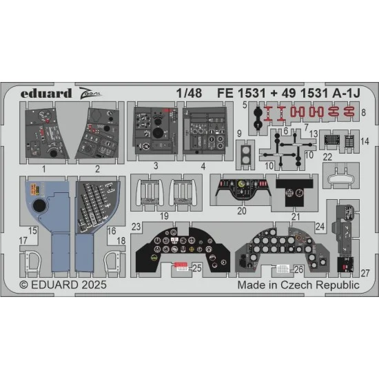 Eduard FE1531 1/48 A-1J Skyraider Detail set for Tamiya kits