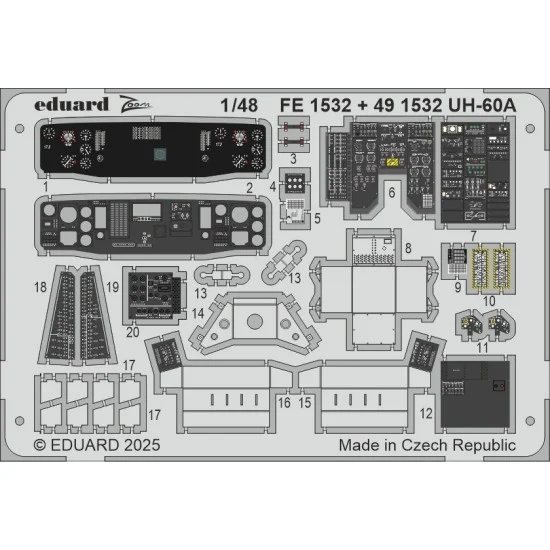 Eduard FE1532 1/48 UH-60A Black Hawk Detail set for ICM kits