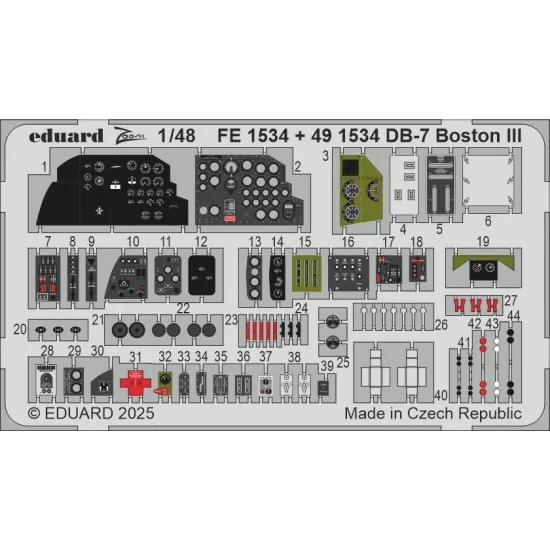 Eduard FE1534 1/48 DB-7 Boston III Detail set for HK Models kits