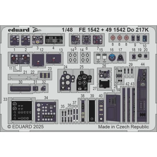 Eduard FE1542 1/48 Dornier Do 217K Detail Set for ICM kits - Model Planes