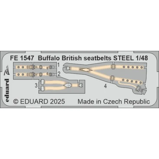 Eduard FE1547 1/48 British Brewster F2A Buffalo Seatbelts Detail Set for Tamiya kits - Model Planes