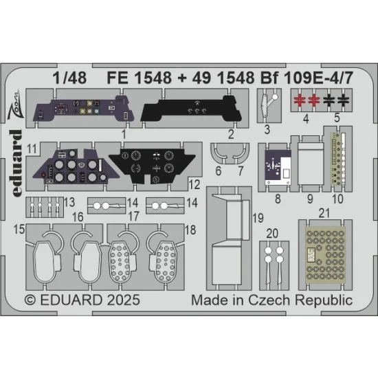 Eduard FE1548 1/48 Bf 109E-4/7 Detail Set for Tamiya kits