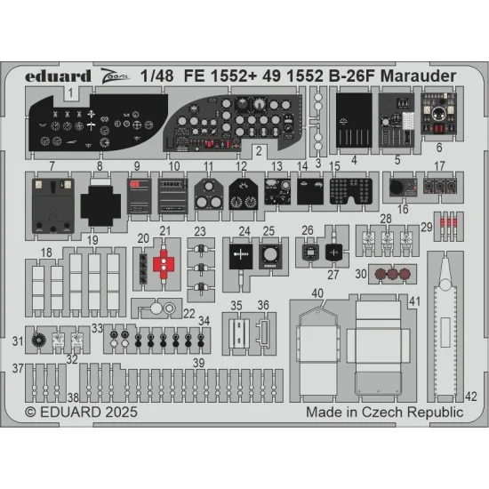 Eduard FE1552 1/48 B-26F Marauder Detail Set for ICM kits