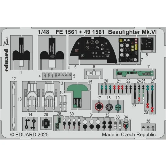 Eduard FE1561 1/48 Beaufighter Mk.VI Detail set for Revell kits - Model Planes