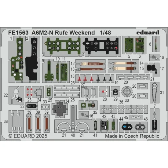Eduard FE1563 1/48 Nakajima A6M2-N Rufe Weekend Detail set for Eduard kits