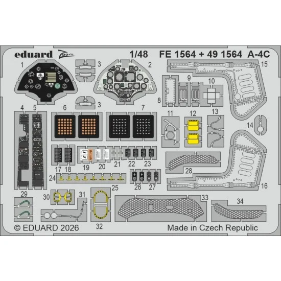 Eduard FE1564 1/48 Douglas A-4C Skyhawk Detail Set for Hobby Boss kits