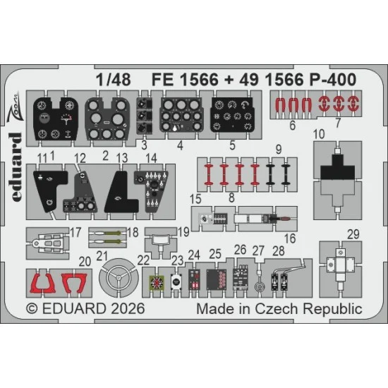 Eduard FE1566 1/48 P-400 Detail Set for Arma Hobby kits