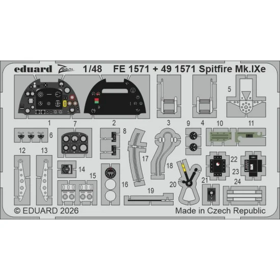 Eduard FE1571 1/48 Spitfire Mk.Ixe Detail Parts for Airfix kits - Model Planes