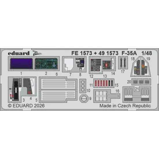 Eduard FE1573 1/48 F-35A Detail set for Italeri kits