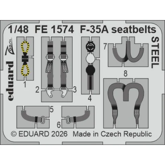 Eduard FE1574 1/48 F-35A Seatbelts Detail set for Italeri kits