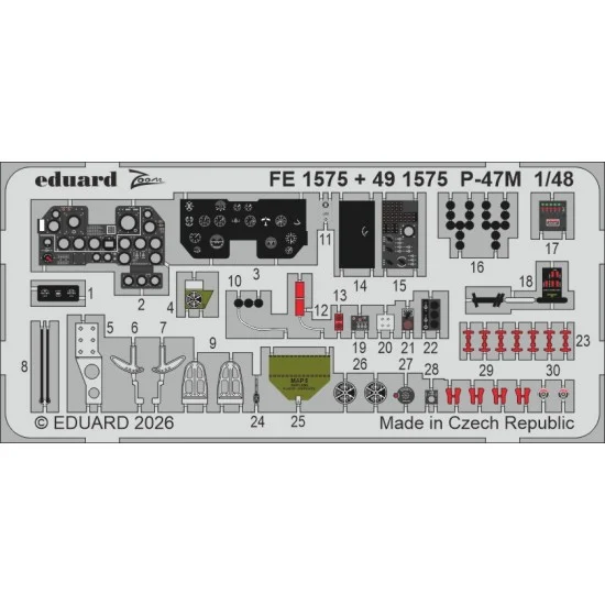 Eduard FE1575 1/48 P-47M Detail set for MiniArt kits