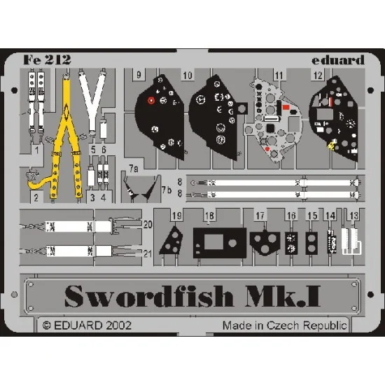 Eduard FE212 Colour Photoetch for 1/48 Fairey Swordfish Mk.I for Tamiya kit - Model Planes