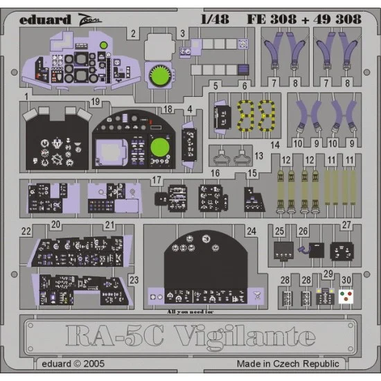 Eduard FE308 Colour Photoetch for 1/48 RA-5C Vigilante for Trumpeter kit