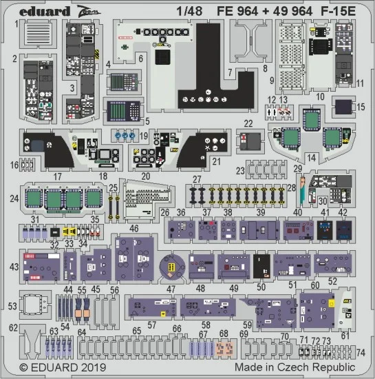 Eduard FE964 1/48 McDonnell Douglas F-15E Strike Eagle Detail Set for Great Wall Hobby kits