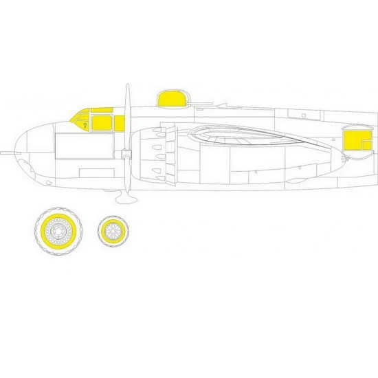 Eduard JX287 1/32 North American B-25H Mitchell Paint Masking for HK Models kits