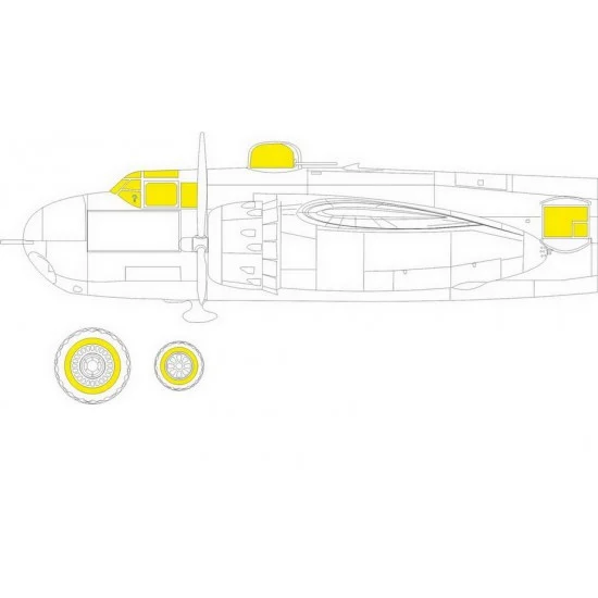 Eduard JX288 1/32 North American B-25H Mitchell Tface Paint Masking for HK Models kits