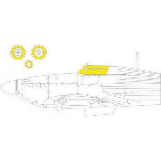Eduard JX305 1/32 Hawker Hurricane Mk.IIb Masking for Revell kits - Model Planes