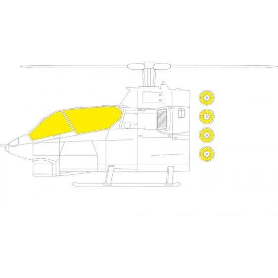 Eduard JX321 1/32 Bell AH-1G Cobra TFace Masks for ICM kits