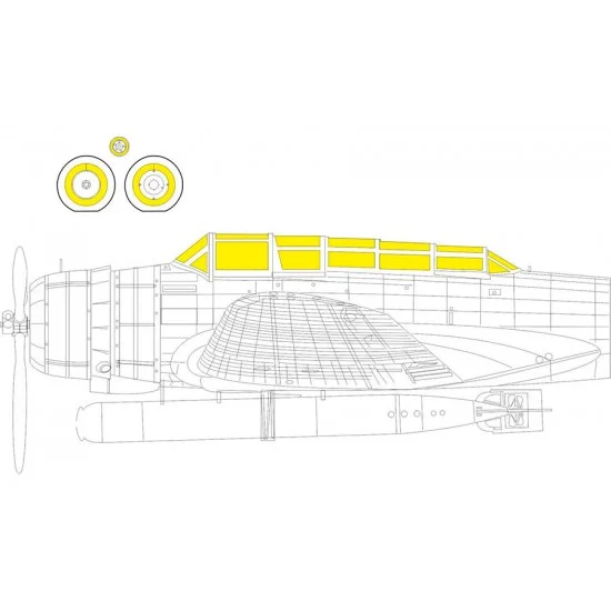 Eduard JX326 1/35 Nakajima B5N2 Canopy Masking for Border Model kits - Model Planes