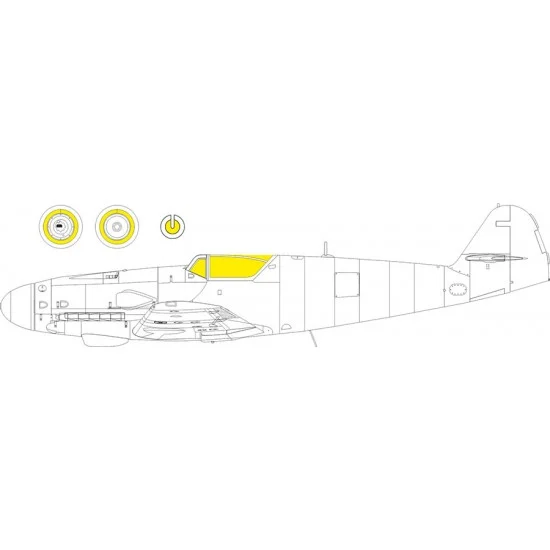 Eduard JX340 1/32 Bf 109K-4 Canopies Paint Mask for Kotare kits