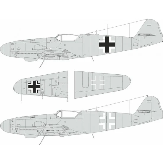 Eduard LX011 1/24 Messerschmitt Bf 109G-5/6 National Insignia Paint Masks for Airfix kits