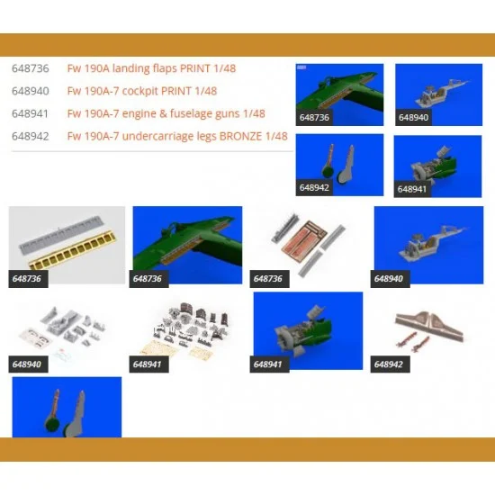Eduard SIN648120 1/48 Fw 190A-7 Super Detail Set for Eduard kits